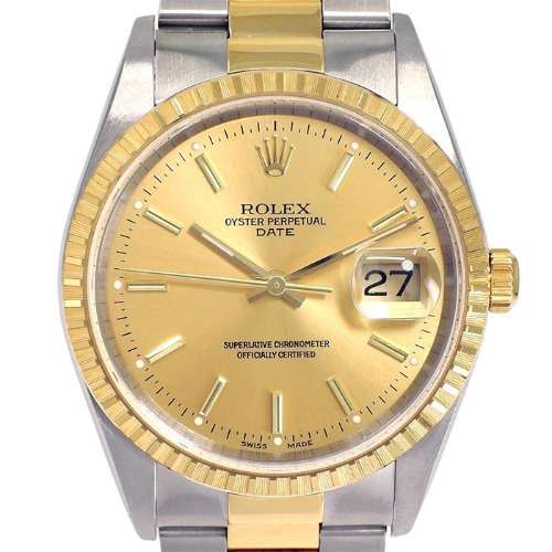 ROLEX Oyster Perpetual Date 18K 콤비 기계식자동 남성용 34mm 15223 장롱급
