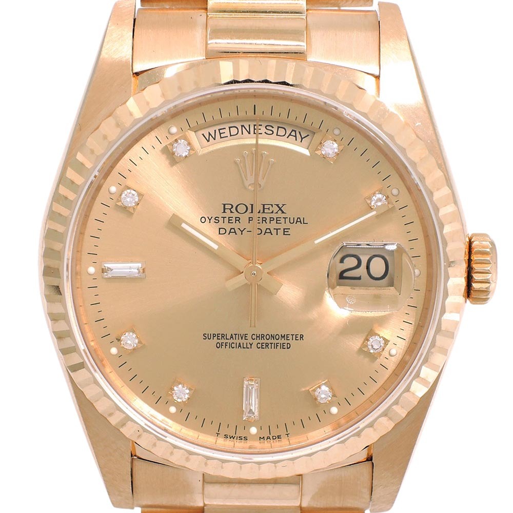 ROLEX Oyster Perpetual Day-Date 18K 금통 기계식자동 남성용 36mm 18238
