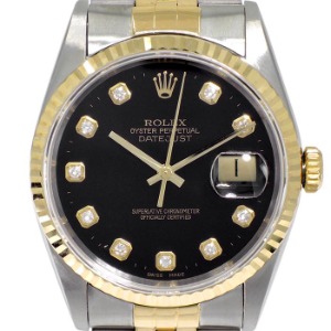ROLEX Oyster Perpetual Date Just 18K 콤비 기계식자동 남성용검정판 36mm 16233G