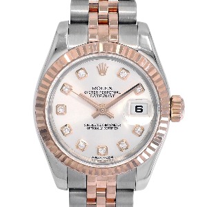 ROLEX Oyster Perpetual Date Just 18K Pink Gold 콤비 여성용 기계식자동 26mm 179171G