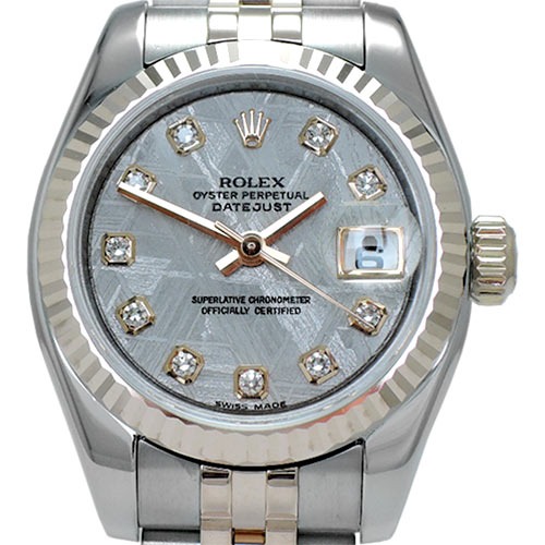 ROLEX Oyster Perpetual Date Just 18K Pink Gold 콤비 여성용26mm 179171MG운석판