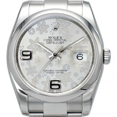 ROLEX Oyster Perpetual DateJust Silver floral Dial 기계식자동 남여공용스틸 36mm 116200
