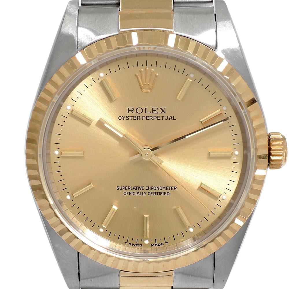 ROLEX Oyster Perpetual 18K 콤비 Non-Date 기계식자동 남성용 34mm 14233 장롱급