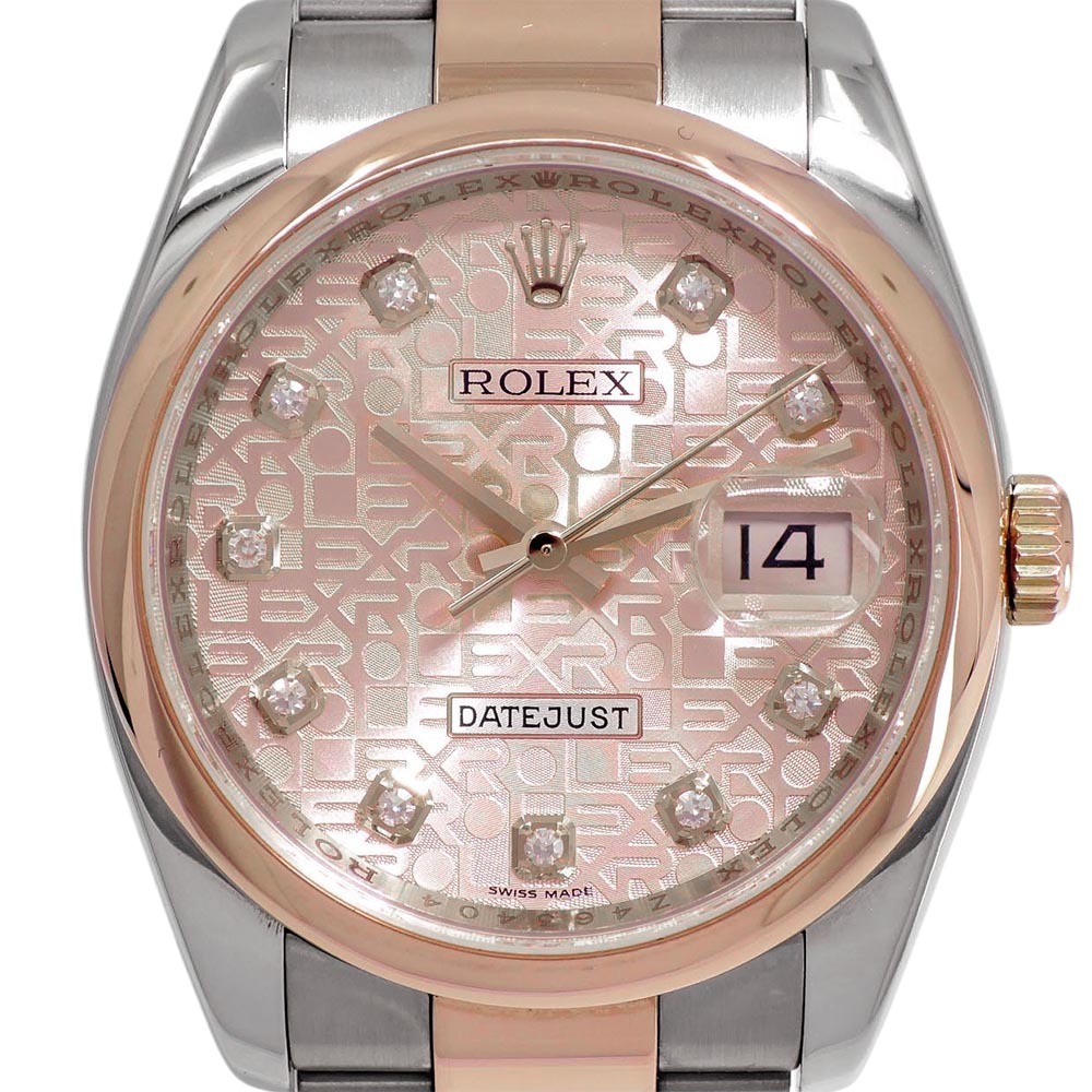 ROLEX Oyster Perpetual Date Just 18K Pink Gold 콤비 기계식자동 남성용 36mm 116201G