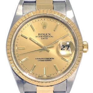 ROLEX Oyster Perpetual Date 18K콤비 기계식자동 남성용 34mm 15233