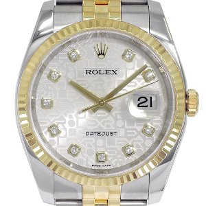 ROLEX Oyster Perpetual Date Just 18K 콤비 컴퓨터흰판 기계식자동 남성용 36mm 116233G