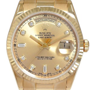 ROLEX Oyster Perpetual Day-Date 18K 금통 기계식자동 남성용36mm 118238A