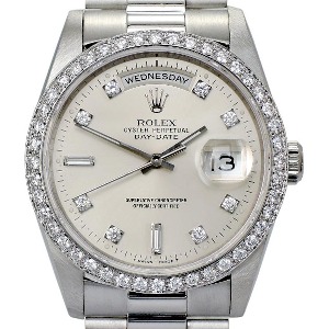ROLEX Oyster Perpetual Day-Date Platinum PT950+Diamonds 기계식자동 남성용 36mm 18346