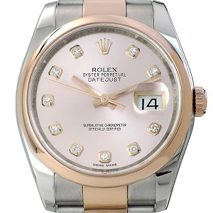 ROLEX Oyster Perpetual Date Just 18K Pink Gold 콤비 남성용신형 36mm 116201G