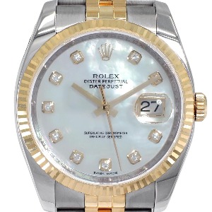 ROLEX Oyster Perpetual Date Just 18K 콤비 진주자개판 기계식자동 남성용 36mm 116233NG