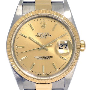 ROLEX Oyster Perpetual Date 18K 콤비 기계식자동 남성용 34mm 15233