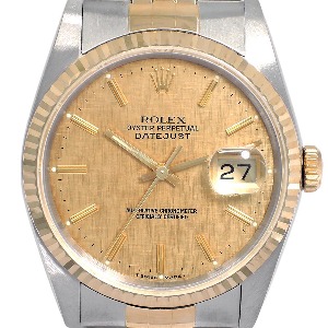 ROLEX Oyster Perpetual Date Just 보카시판 18K 콤비 기계식자동 남성용 36mm 16233